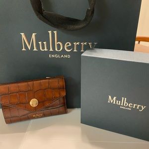 Mulberry Folded Croc Embossed Leather Wallet